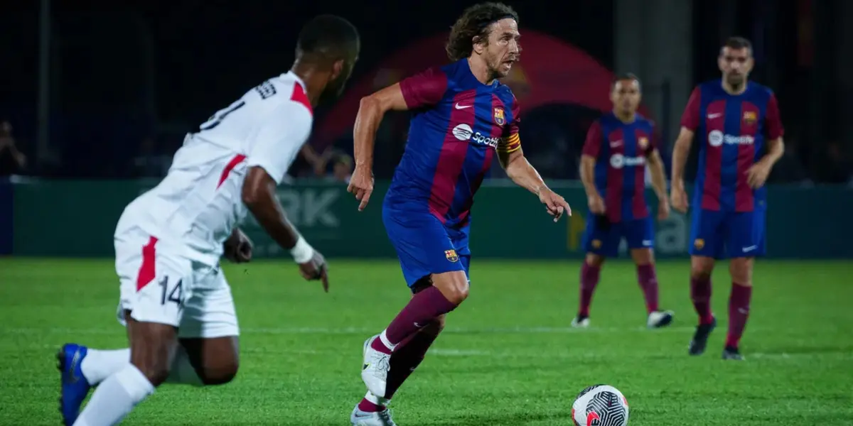 Carles Puyol en un partido con los Barça Legends