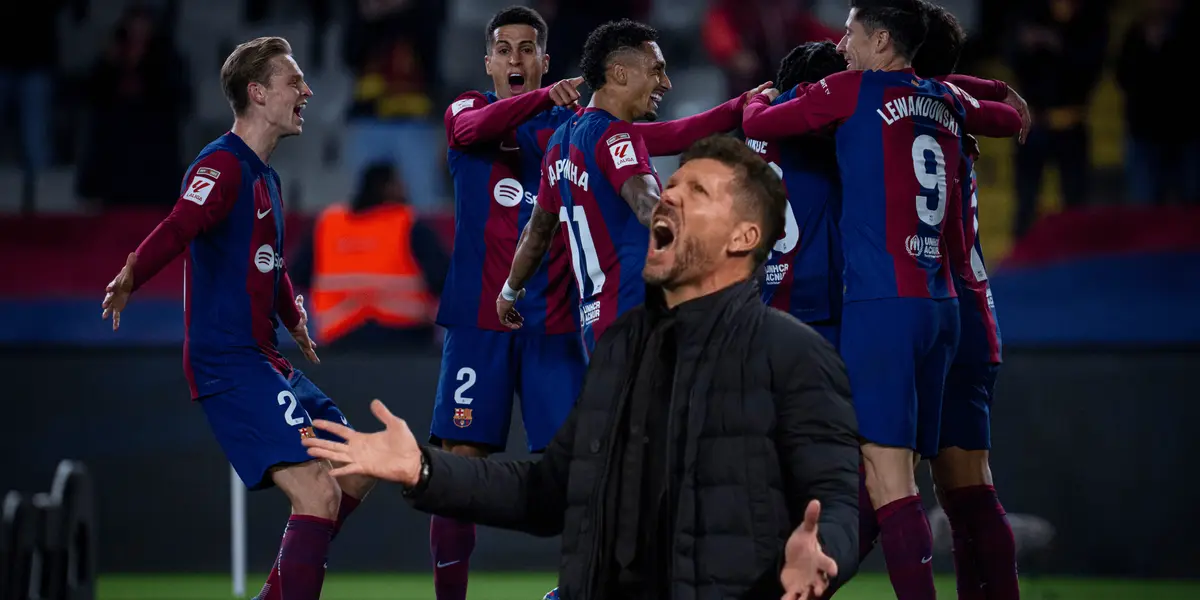 El Barça está ganándole al Atleti al término de los primeros 45 minutos y la reacción del Cholo al gol de Joao es invaluable