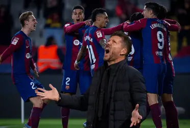 El Barça está ganándole al Atleti al término de los primeros 45 minutos y la reacción del Cholo al gol de Joao es invaluable