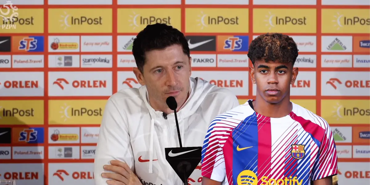 El delantero polaco habló de la polémica que se generó por su feo a Lamin Yamal en el partido del ayer