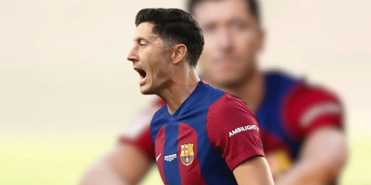 El delantero polaco sufrió otra vez las agresiones de los defensores rivales, pero no le pitaron nada y esto hizo en redes