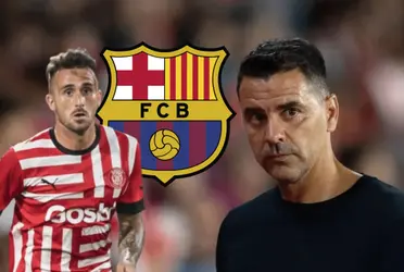 El entrenador del Girona ha estado presionando públicamente al jugador para que se quede en el club y no fiche por el Barça