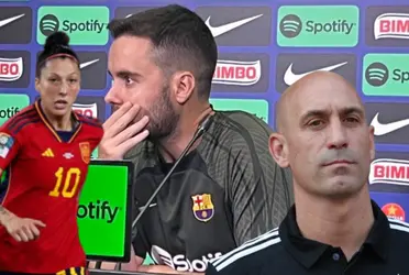 El entrenador Giráldez también se hizo eco del caso de Luis Rubiales y Jenni, al igual que todo el público en el Johan Cruyff, y liquidó al presidente