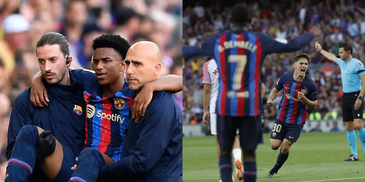 El joven palaciego marcó el tercer gol en la victoria del Barcelona y se confirma la lesión del lateral zurdo