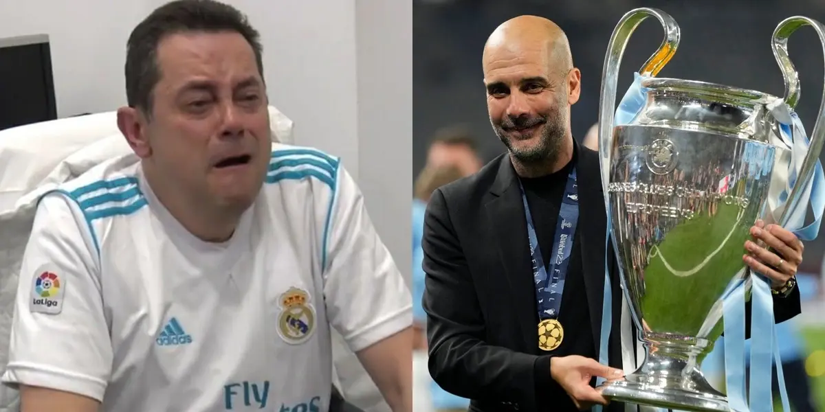 El periodista del Chiringuito no ha parado de llorar desde que el City de Guardiola humilló al Madrid en Champions