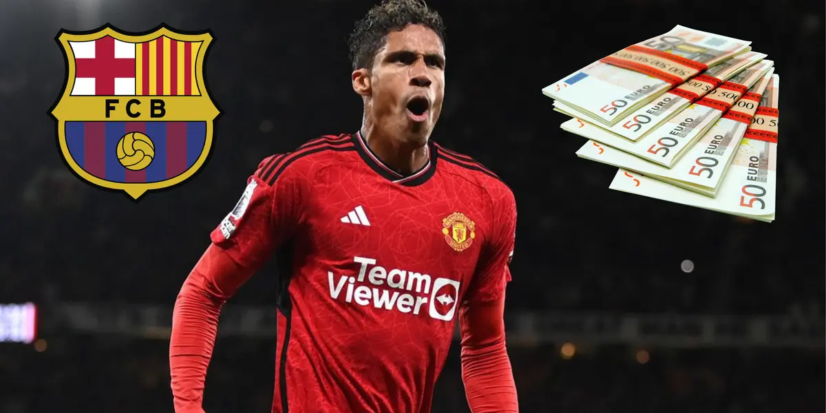 Mientras en el Manchester United cobra 17 millones, el salario para Varane en el Barça